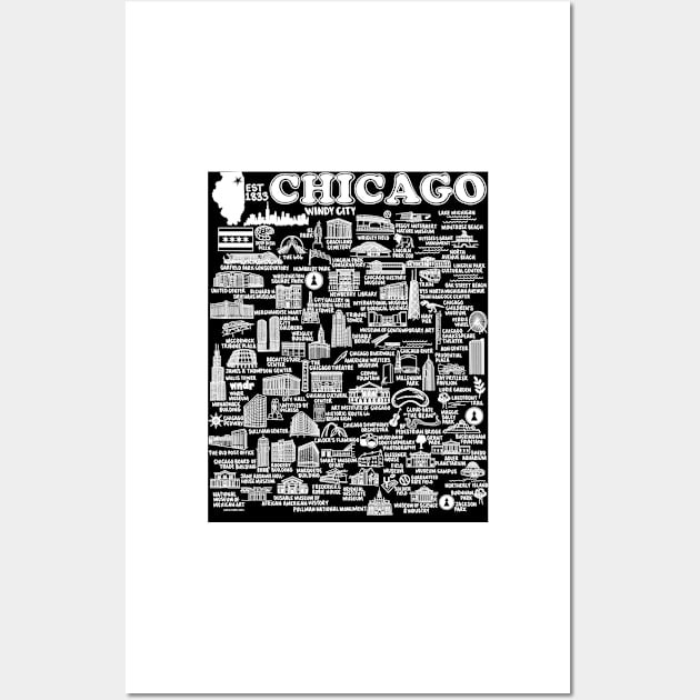 Chicago Map Wall Art by fiberandgloss